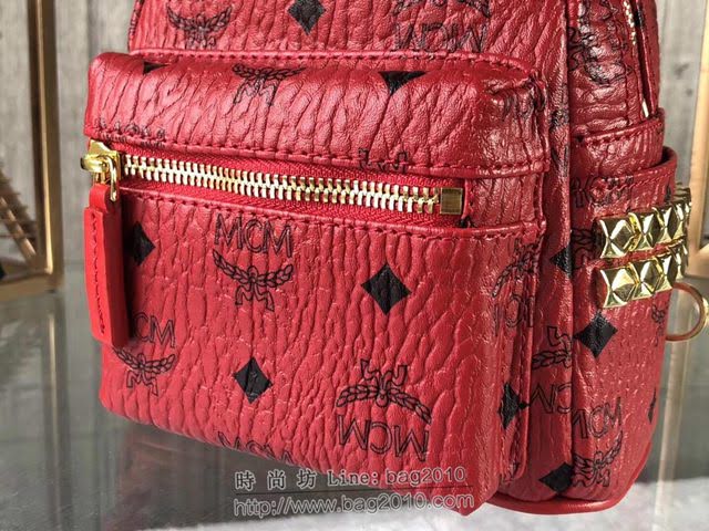 MCM雙肩背包 原單 超mini Stark經典女背包 側邊點綴鉚釘 MCM後背包 時尚迷人單品  mdmc1095